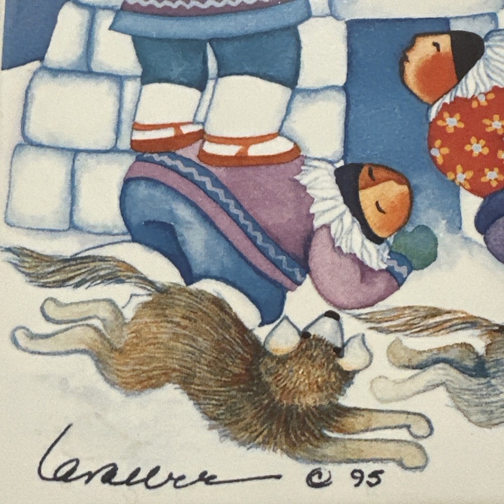 Barbara Lavalee Eskimo Igloo Husky Dogs Alaska Ceramic Tile Trivet Picture @95 - Picture 5 of 7